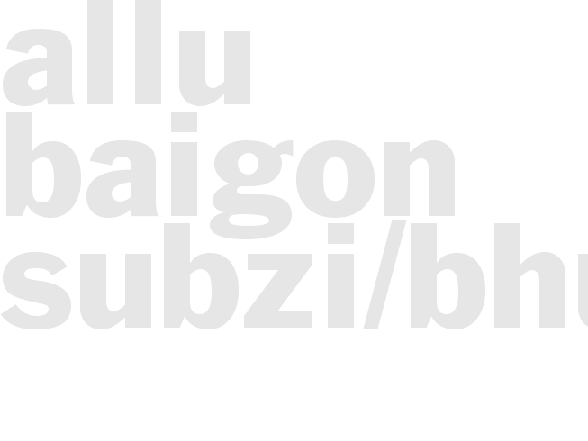 Allu-Baigon Subzi/Bhujia