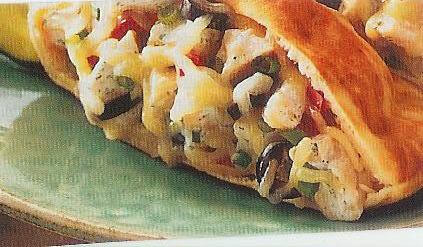 pesto red pepper chicken pockets