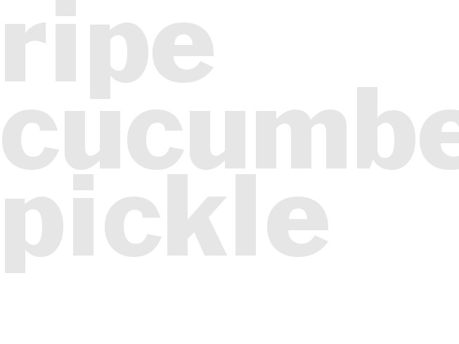 Ripe Cucumber Pickle