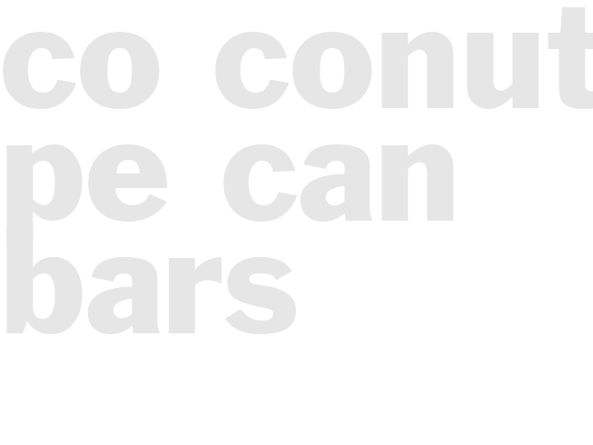 co conut pe can bars