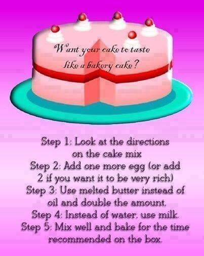 Cake to taste like Bakery Cake