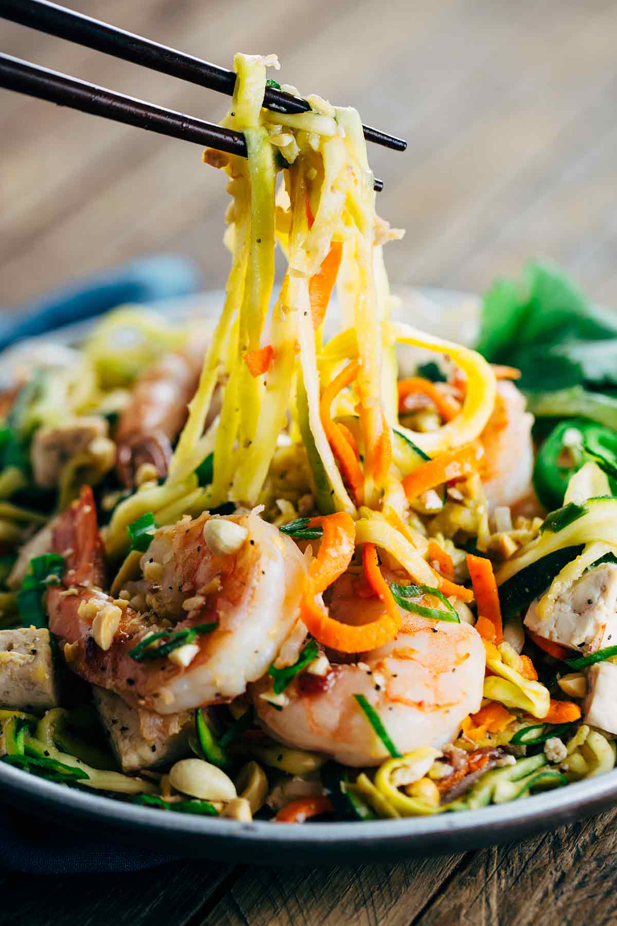 Shrimp Pad Thai with Vegetable Noodles