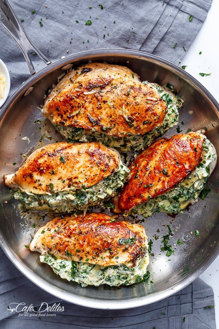 SPINACH ARTICHOKE STUFFED CHICKEN