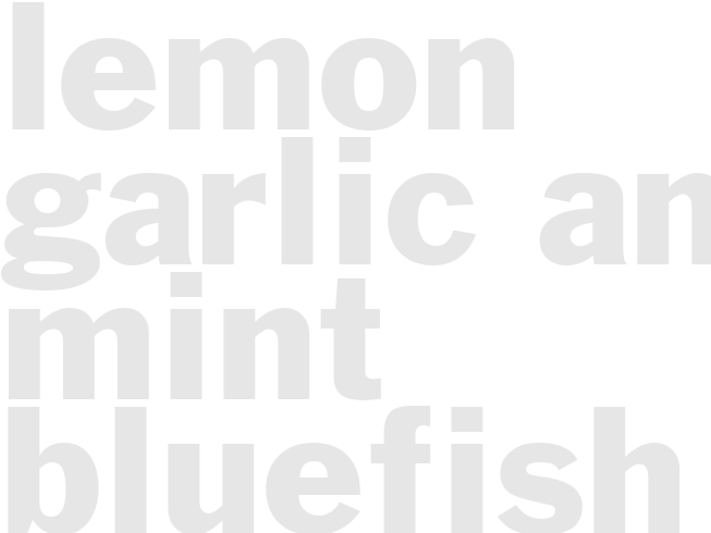 Lemon, Garlic and Mint Bluefish