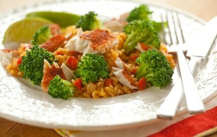 Fish - Cajun Tilapia W/ Broccoli And Brown Rice
