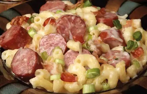 Sausage & Bacon Baked Mac & Cheese