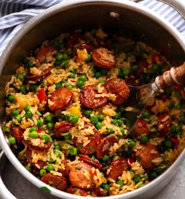One Pot Smoked Sausage and Rice