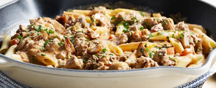 Ground Beef Stroganoff Skillet