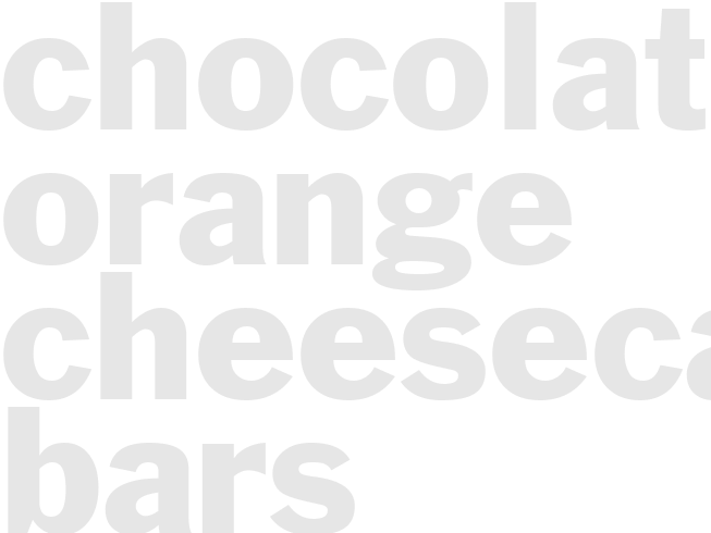 CHOCOLATE ORANGE CHEESECAKE BARS