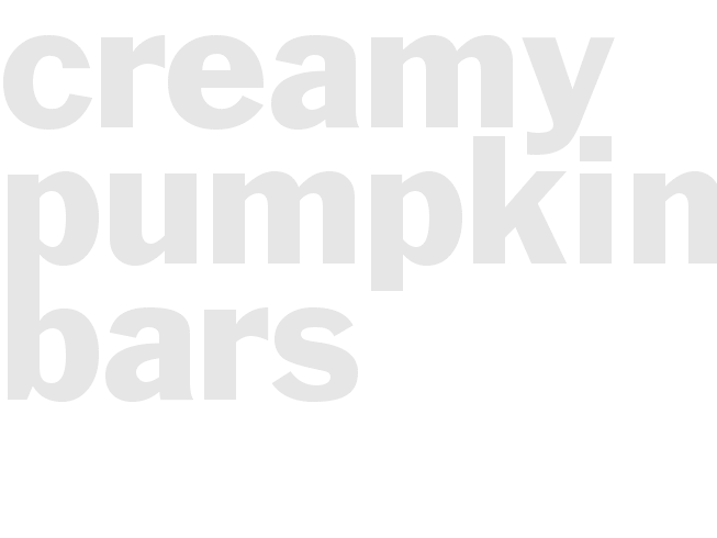 CREAMY PUMPKIN BARS