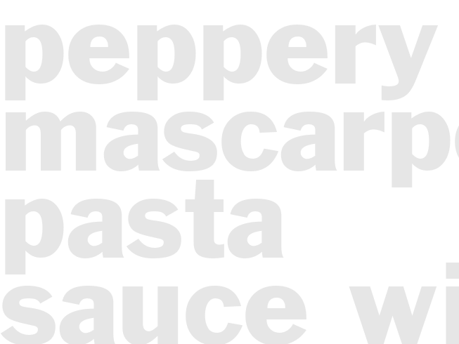 PEPPERY MASCARPONE PASTA SAUCE WITH BACON
