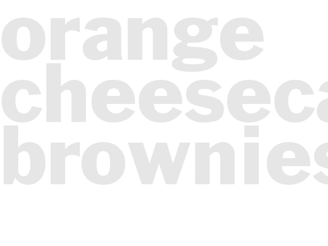 ORANGE CHEESECAKE BROWNIES