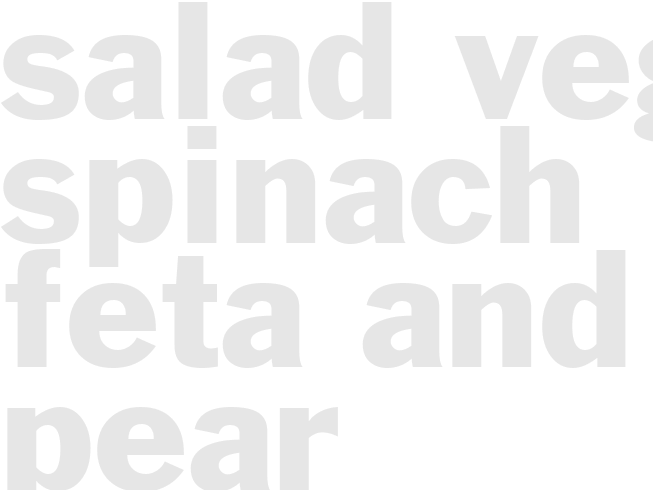 SALAD - VEG - SPINACH, FETA AND PEAR