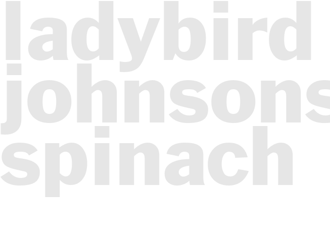LADYBIRD JOHNSONS SPINACH