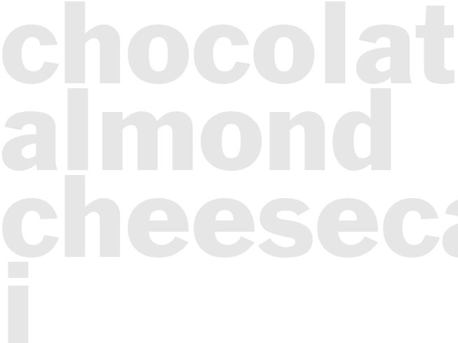 CHOCOLATE ALMOND CHEESECAKE I