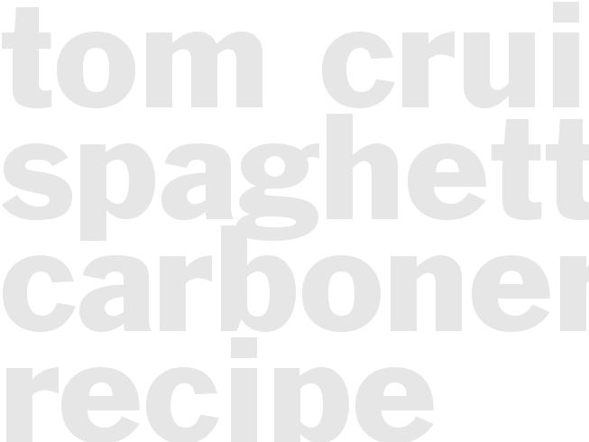 Tom Cruise Spaghetti Carbonera Recipe seen on Oprah