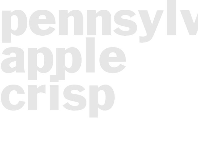 PENNSYLVANIA APPLE CRISP 