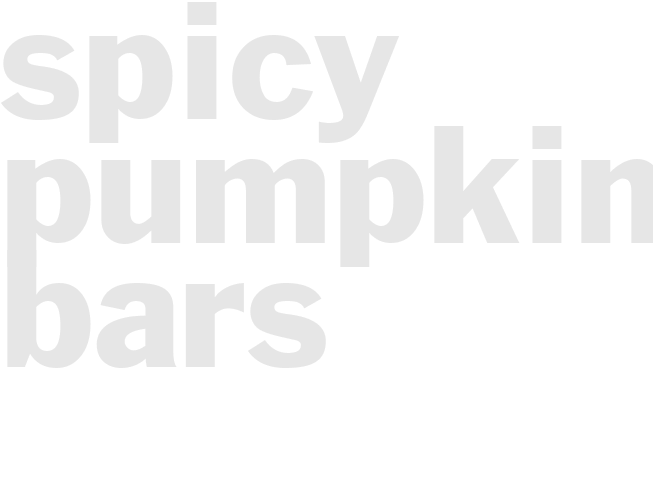 SPICY PUMPKIN BARS