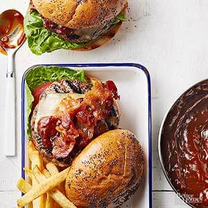 Bacon Cheeseburgers with Kentucky Bourbon Sauce