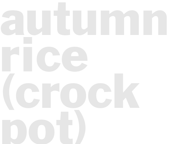 AUTUMN RICE (Crock Pot)