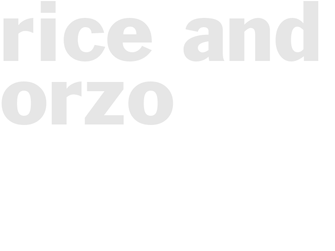 RICE AND ORZO