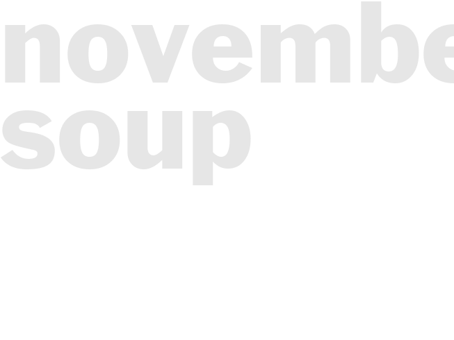 NOVEMBER SOUP