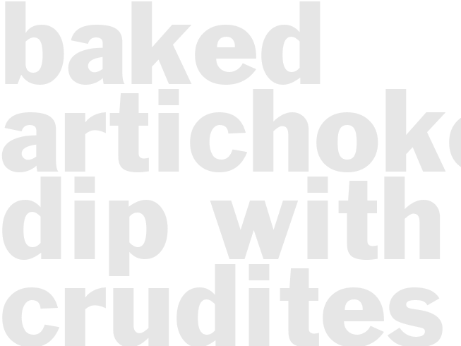 Baked Artichoke Dip with Crudites