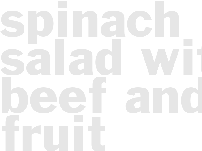 SPINACH SALAD WITH BEEF AND FRUIT