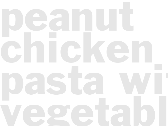 Peanut chicken pasta with vegetables