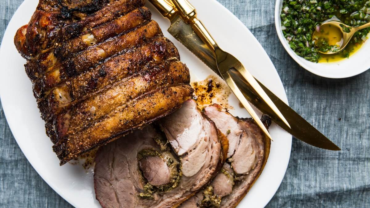 Porchetta Shoulder Roast with Spicy Chimichurri