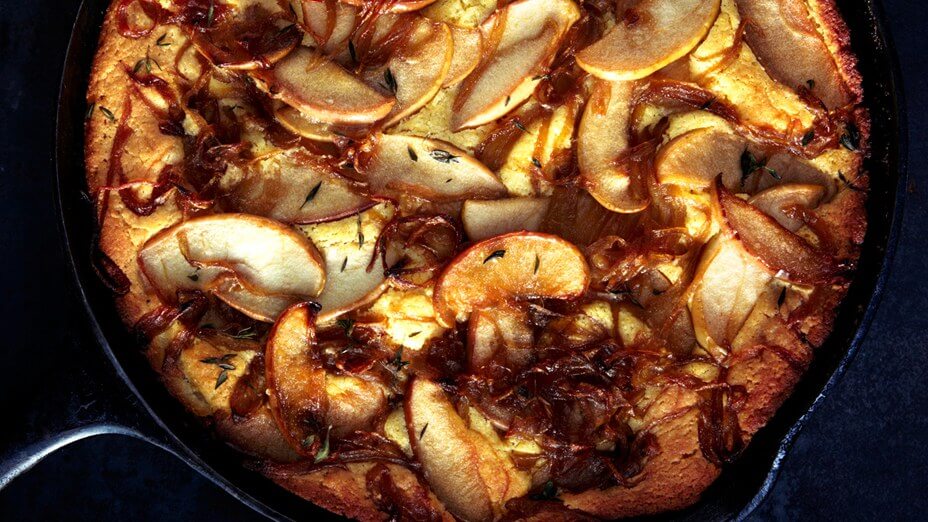 Cornbread with Caramelized Apples and Onions