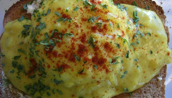 Curried Eggs over Toast
