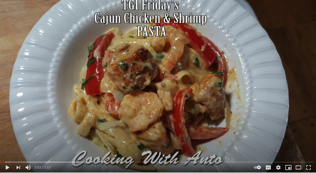 TGI Friday's Cajun Chicken And Shrimp Pasta