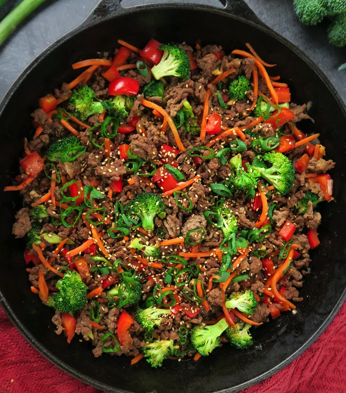 Asian Ground Beef & Broccoli