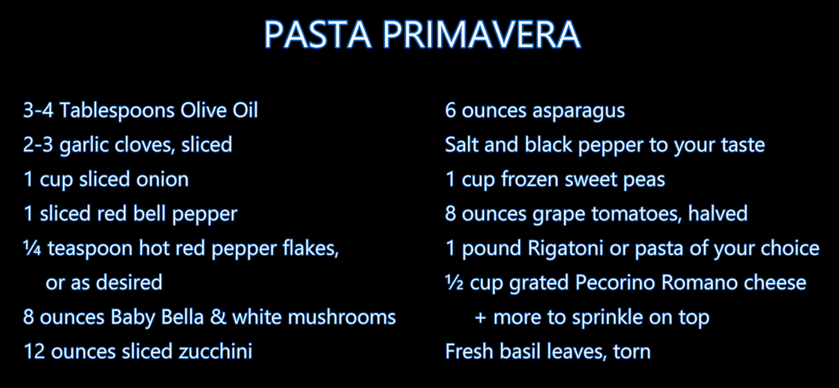 Italian Grandma Makes Pasta Primavera