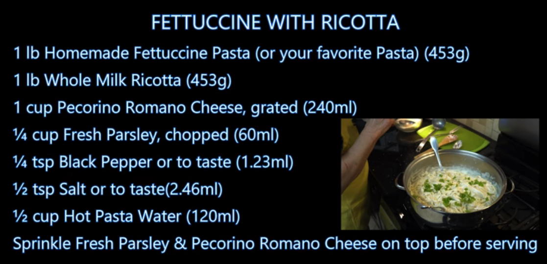 Italian Grandma Makes Fettuccine with Ricotta