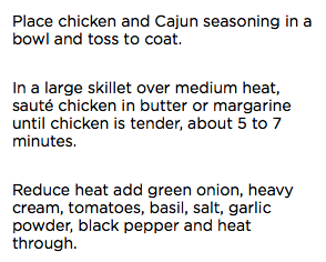 CREAMY CAJUN CHICKEN PASTA