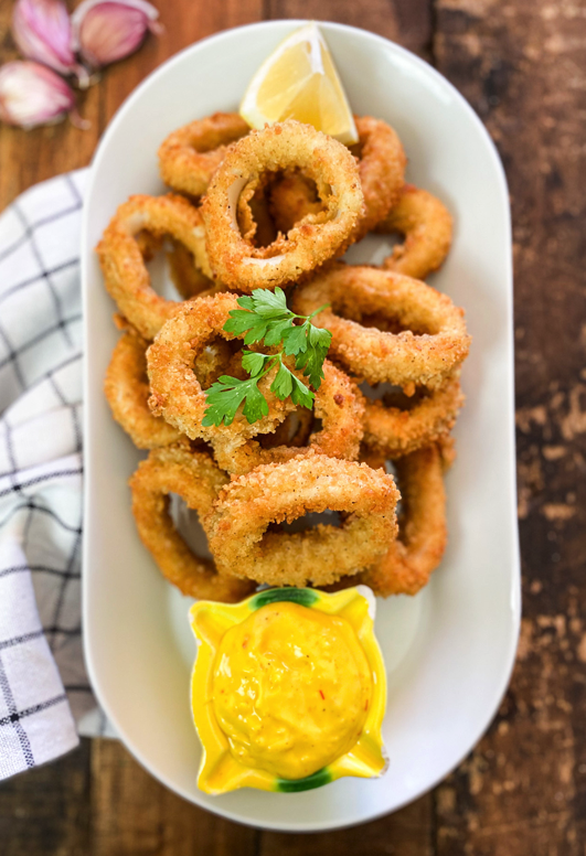 Fried Calamari at Home with Homemade Garlic Aioli 