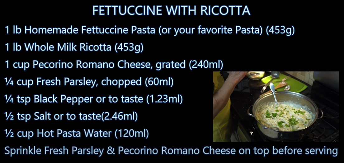 Italian Granda Makes Pasta with Ricotta